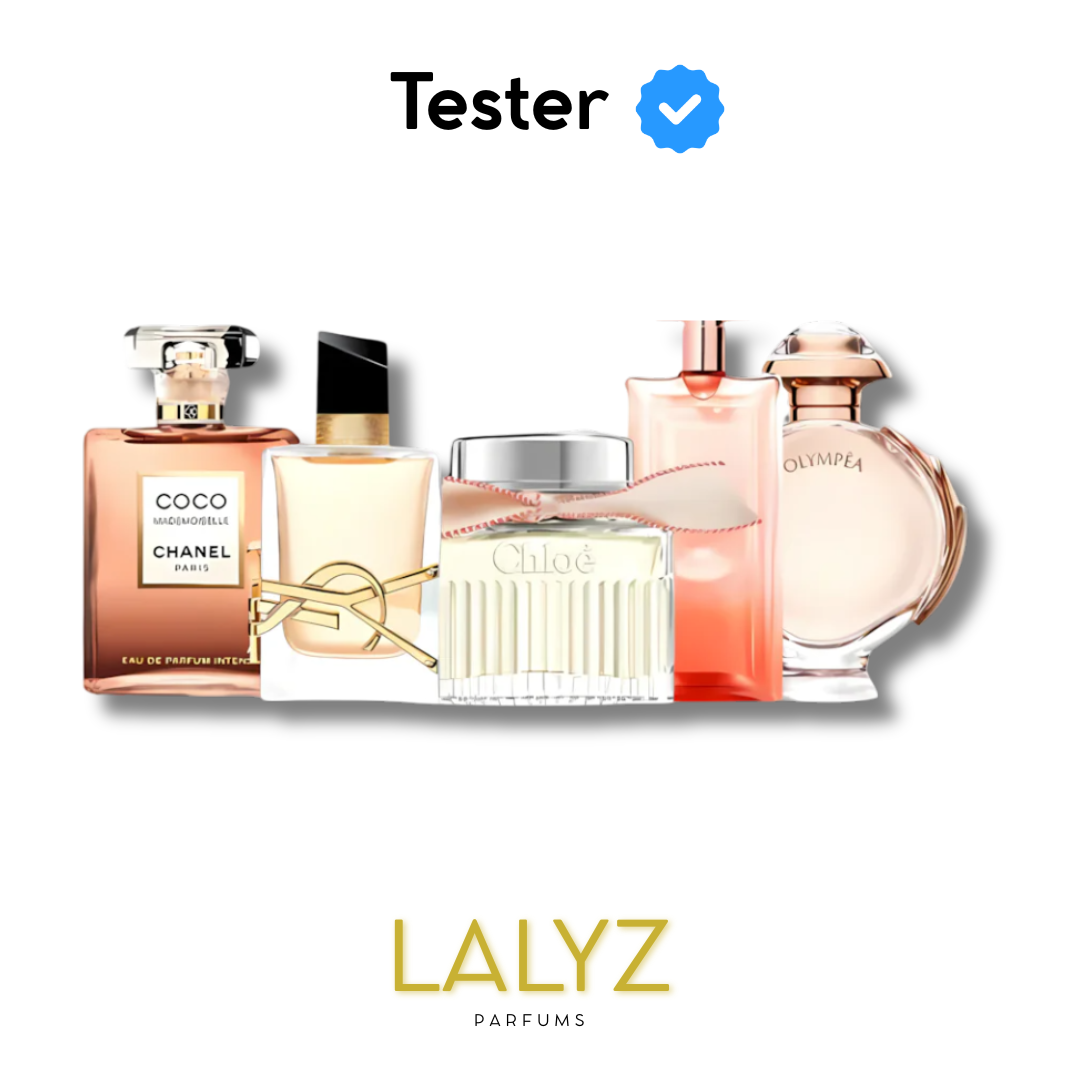 Combo de 5 Perfumes Tester – Coco Mademoiselle Chanel, Libre Yves Saint Laurent, Chloé Signature, Lâncome Idôle e