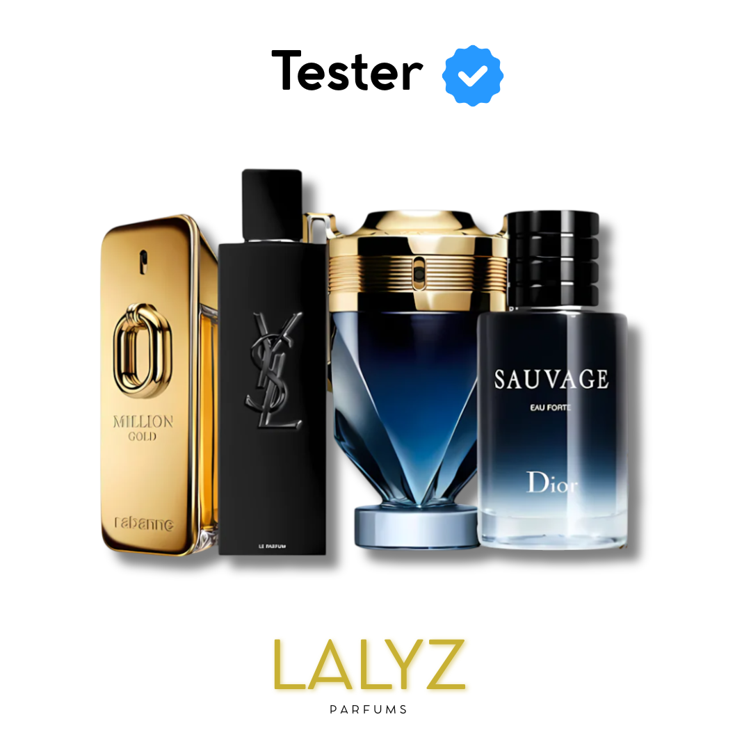 Combo de 4 Perfumes Tester – One Million Gold, YSL Myslf, Invictus Parfum e Sauvage 100ml